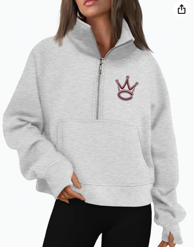 WC WOMENS HALF ZIP CROPPED SWEATSHIRT | WC