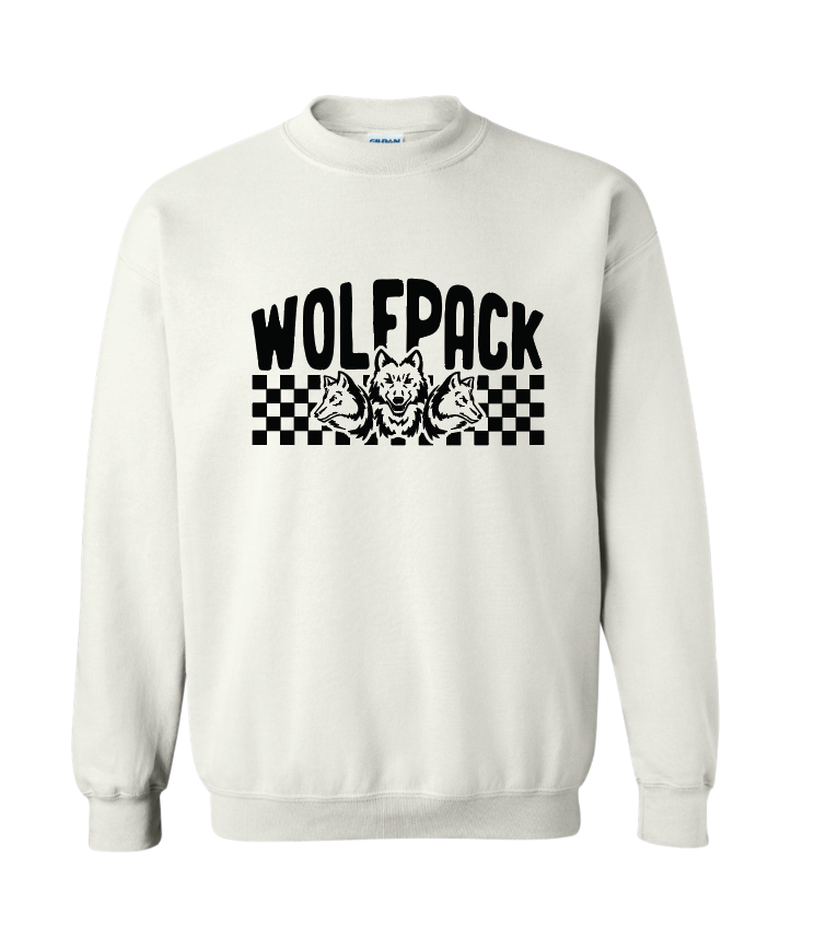 CHECKERED WOLFPACK YOUTH/ADULT Gildan Crewneck Sweatshirt | CW