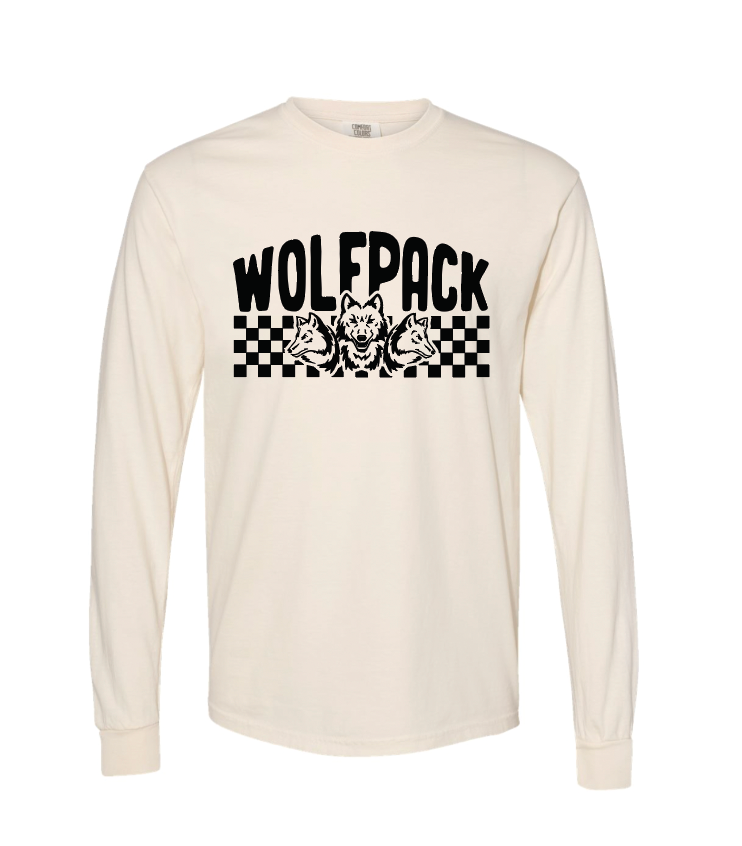 CHECKERED WOLFPACK ADULT COMFORT COLORS Long Sleeve | CW