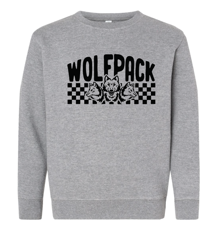 CHECKERED WOLFPACK TODDLER/YOUTH LAT CREWNECK | CW