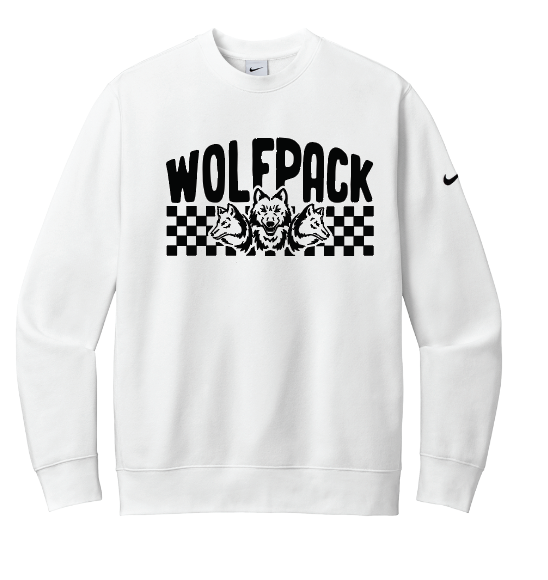 CHECKERED WOLFPACK ADULT NIKE Crewneck Sweatshirt | CW