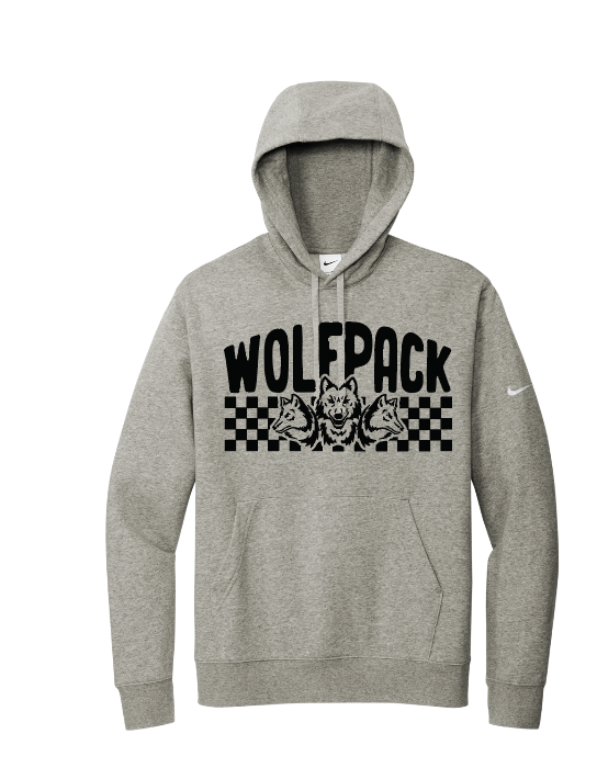 CHECKERED WOLFPACK ADULT NIKE Pullover Hoodie | CW