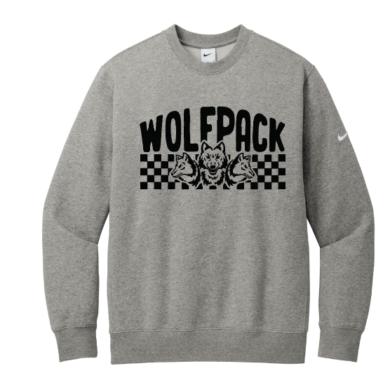 CHECKERED WOLFPACK ADULT NIKE Crewneck Sweatshirt | CW