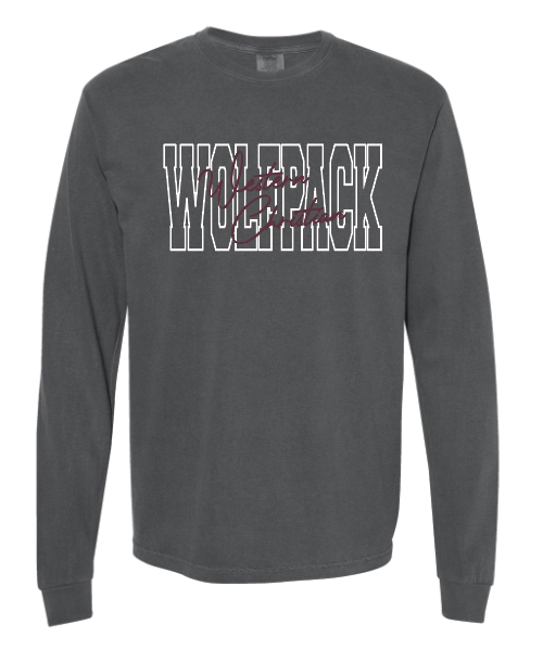 WC ADULT COMFORT COLORS LONG SLEEVE BOLD + SCRIPT