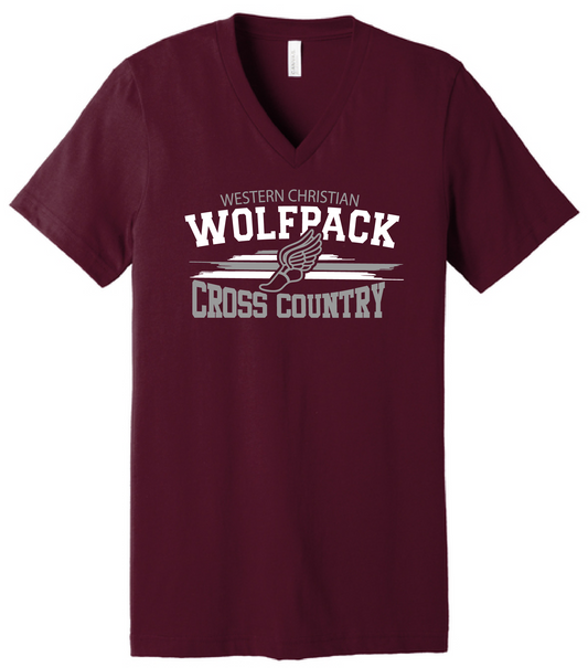 CROSS COUNTRY ADULT BELLA JERSEY V-NECK TEE | XC26