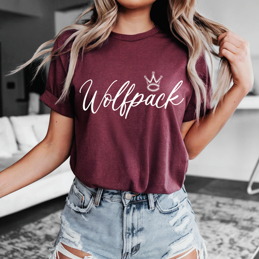 WOLFPACK SCRIPT ADULT BELLA Short Sleeve Tee | WP