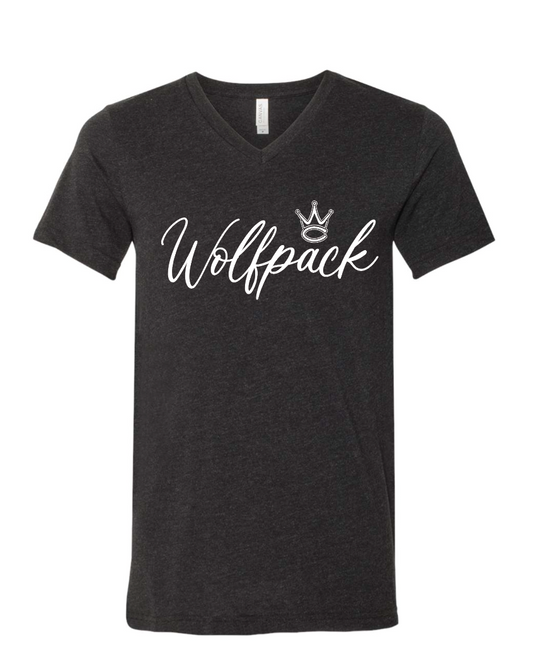 WOLFPACK SCRIPT ADULT BELLA+CANVAS V-NECK TEE | WP
