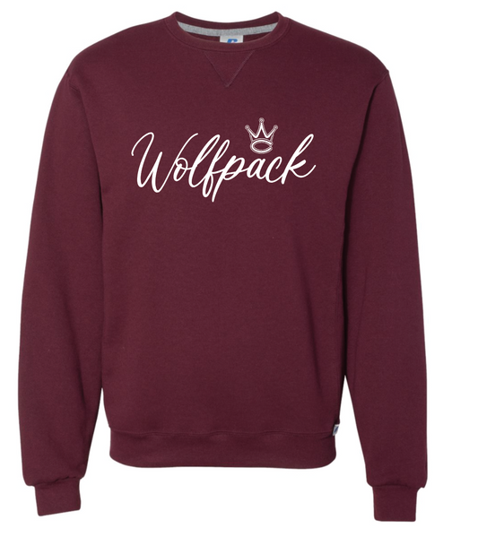 WOLFPACK SCRIPT ADULT RUSSELL Dri-Power Crewneck Sweatshirt | WP
