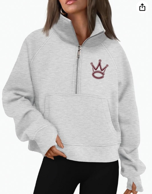 WC WOMENS HALF ZIP CROPPED SWEATSHIRT | WC