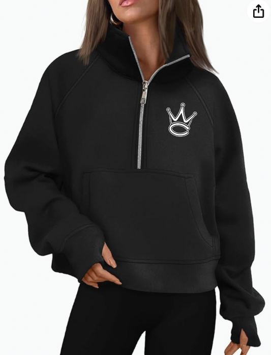 WC WOMENS HALF ZIP CROPPED SWEATSHIRT | WC