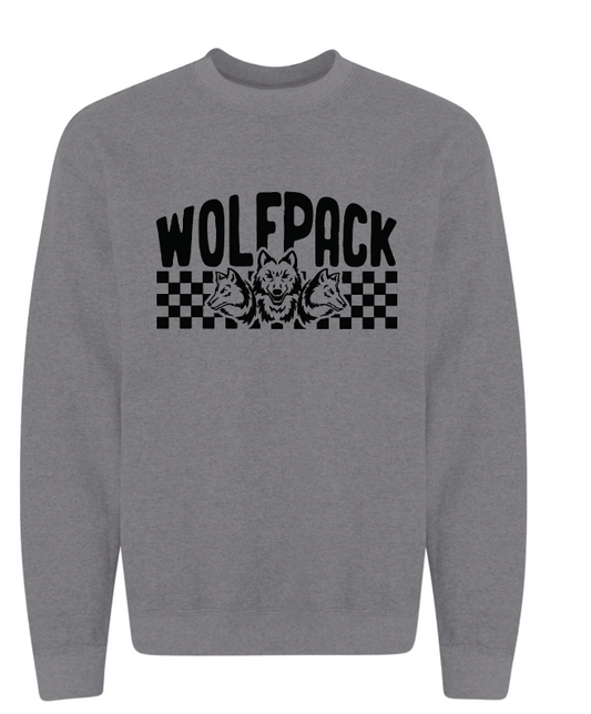 CHECKERED WOLFPACK YOUTH/ADULT Gildan Crewneck Sweatshirt | CW