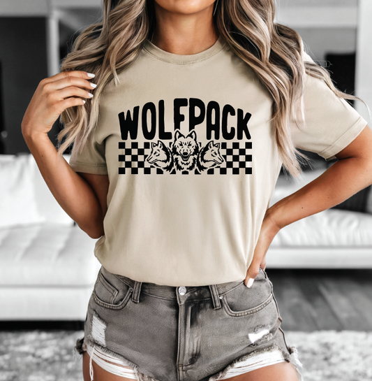 CHECKERED WOLFPACK ADULT BELLA Short Sleeve Tee | CW
