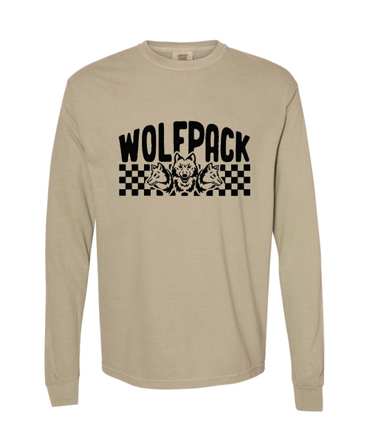 CHECKERED WOLFPACK ADULT COMFORT COLORS Long Sleeve | CW