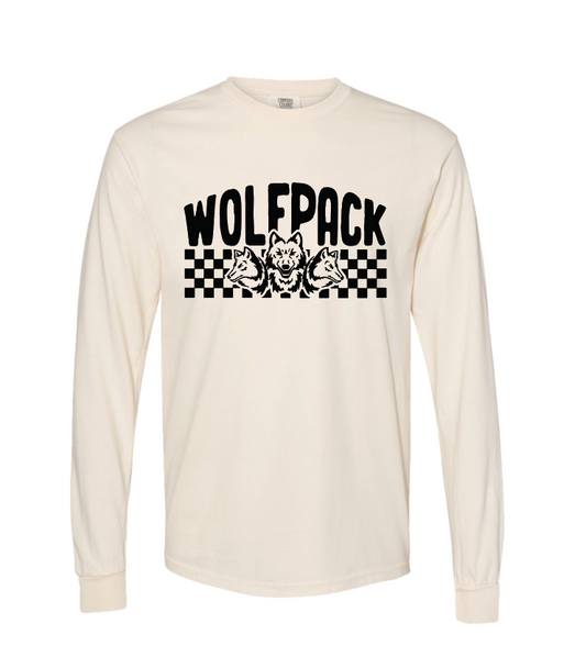 CHECKERED WOLFPACK ADULT COMFORT COLORS Long Sleeve | CW
