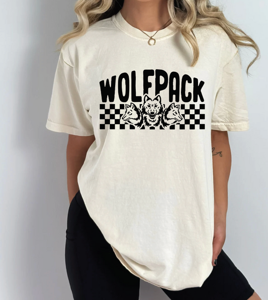 CHECKERED WOLFPACK ADULT COMFORT COLORS T-SHIRT | CW