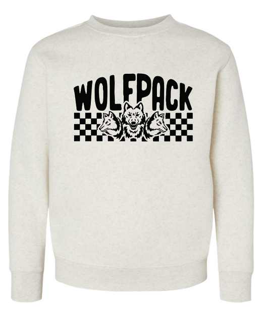 CHECKERED WOLFPACK TODDLER/YOUTH LAT CREWNECK | CW