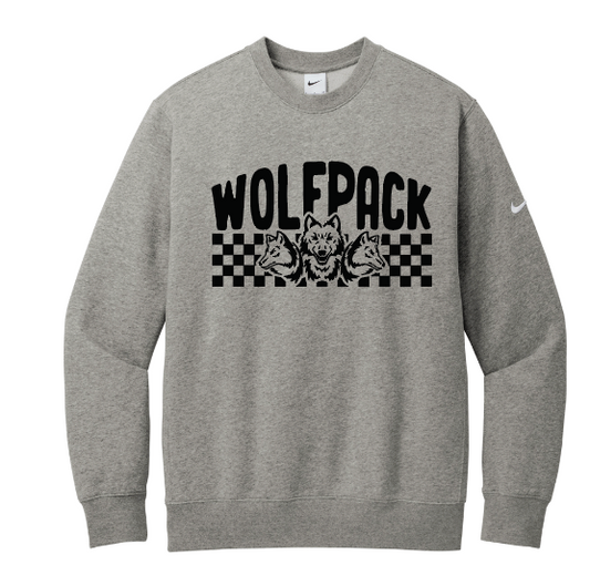 CHECKERED WOLFPACK ADULT NIKE Crewneck Sweatshirt | CW