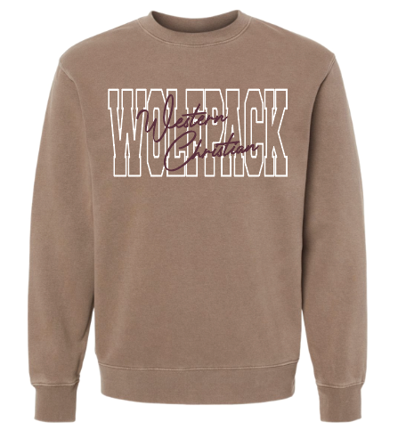 WC WOLFPACK ADULT INDEPENDENT CREWNECK BLOCK + SCRIPT