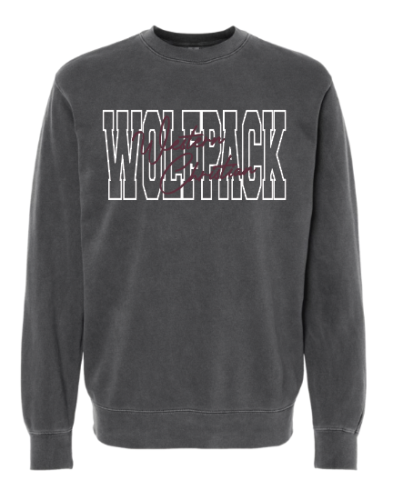 WC WOLFPACK ADULT INDEPENDENT CREWNECK BLOCK + SCRIPT