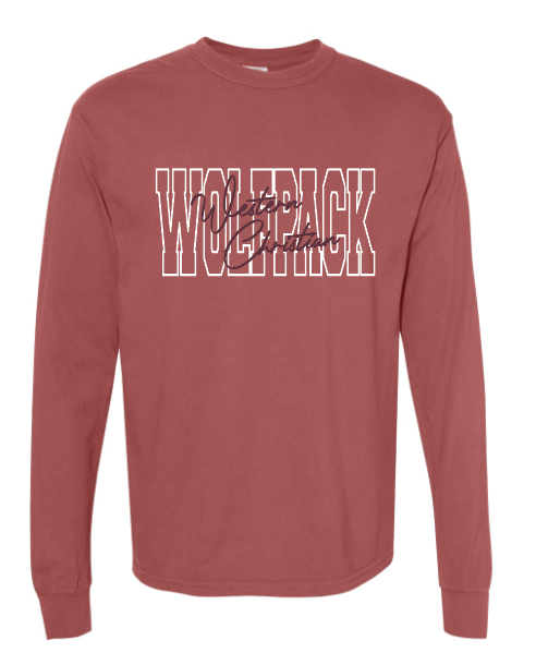 WC ADULT COMFORT COLORS LONG SLEEVE BOLD + SCRIPT