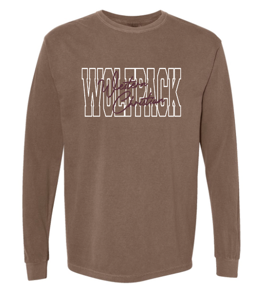 WC ADULT COMFORT COLORS LONG SLEEVE BOLD + SCRIPT