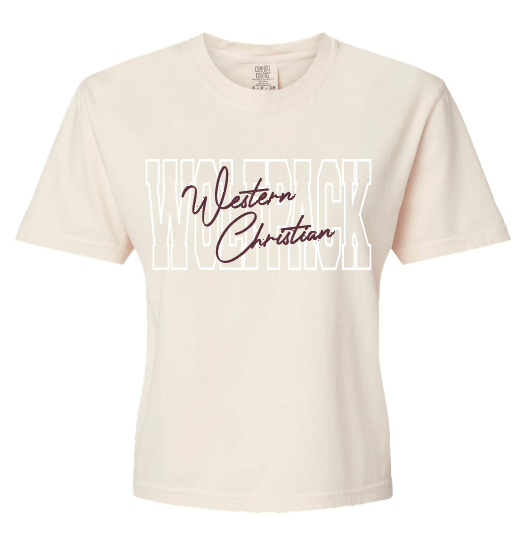 WC ADULT COMFORT COLORS HEAVYWEIGHT BOXY T-SHIRT BLOCK + SCRIPT