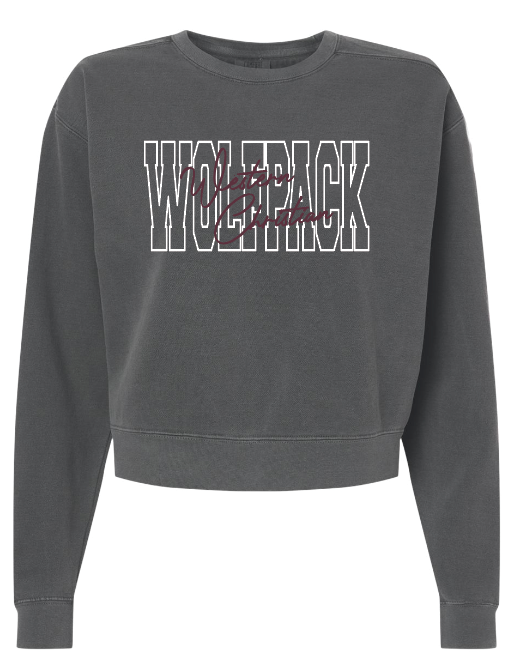 WC ADULT COMFORT COLORS MID LENGTH CROP SWEATSHIRT BLOCK